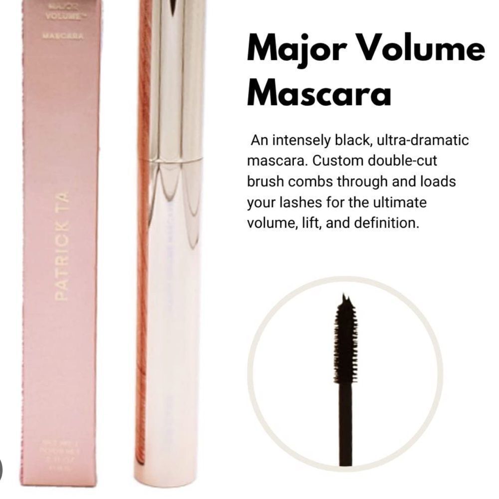 Patrick Ta Major Volume Mascara with double cut brush for volume & lift NEW